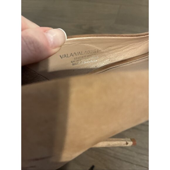 steve madden tan Beige Nude vala heels suede Genuine Leather Stiletto Pointed 9 - Picture 6 of 9